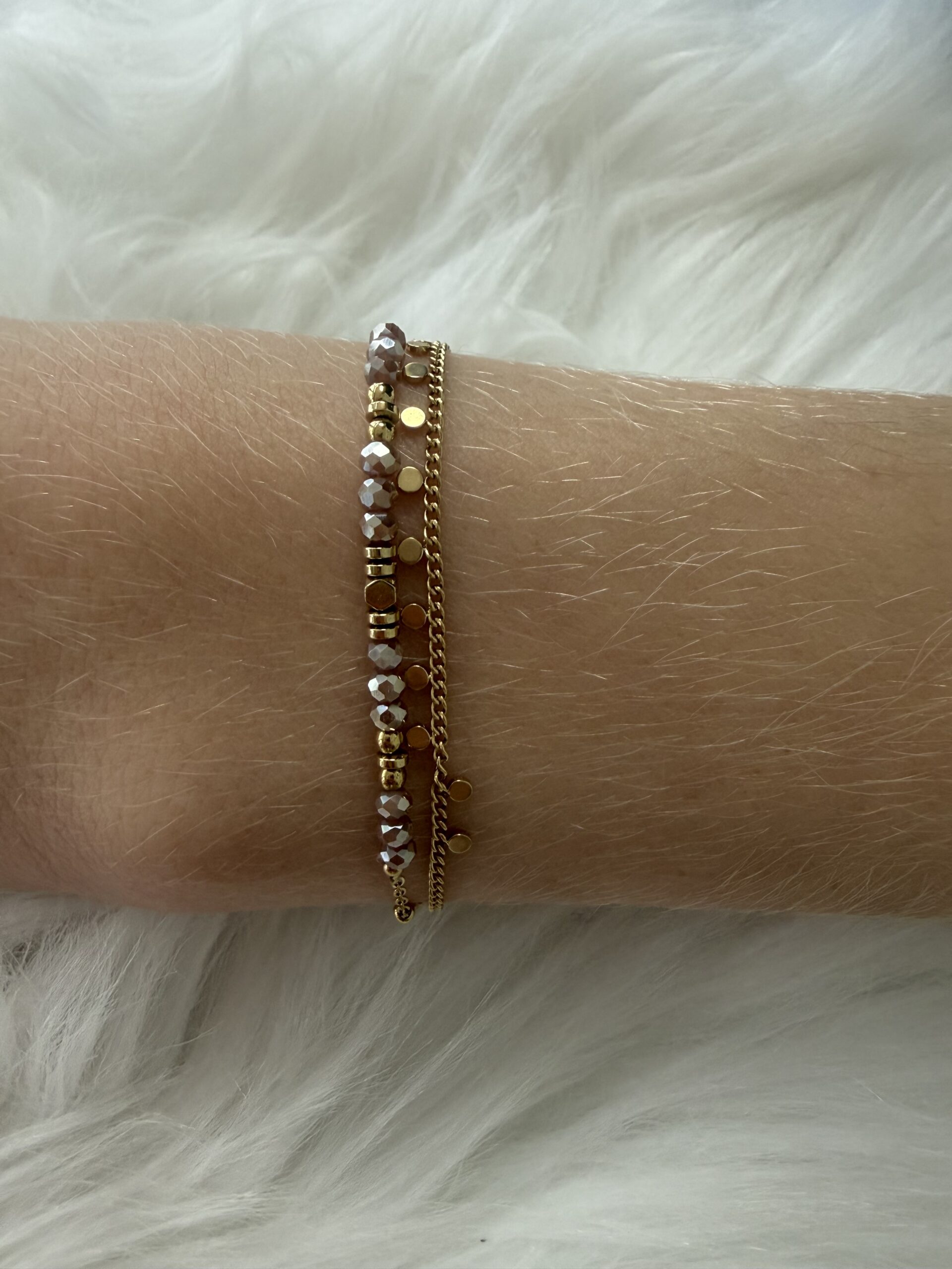 Bracelet double chaine perles Nakupenda