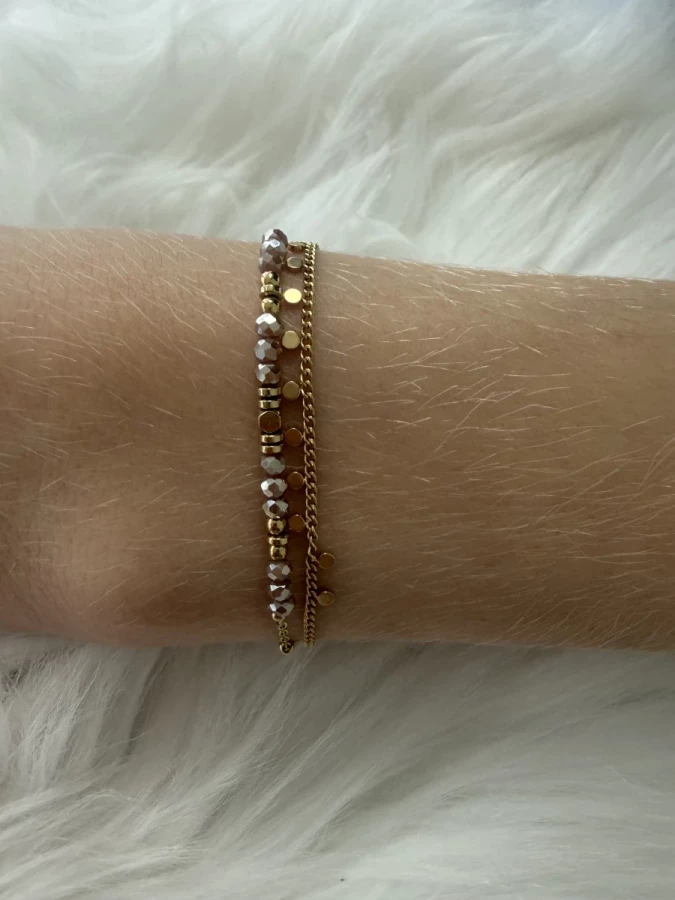 Bracelet double chaine perles Nakupenda