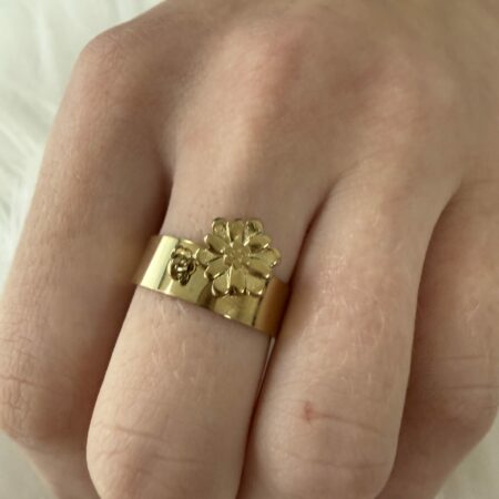 Bague Fleur pendante Nakupenda