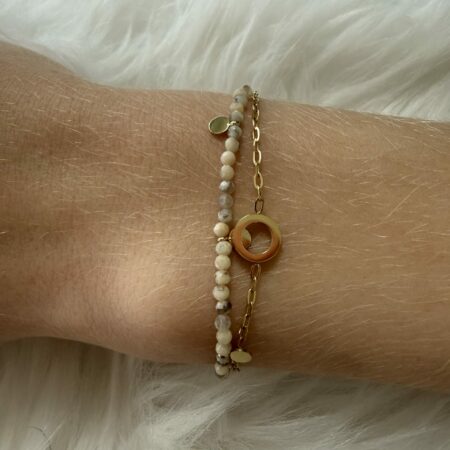 Double Bracelet perles et chaines Nakupenda