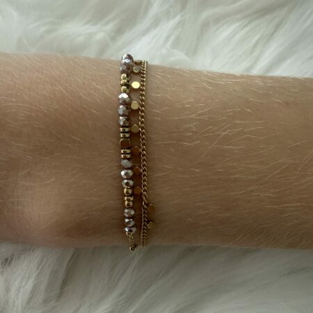 Bracelet double chaine perles Nakupenda