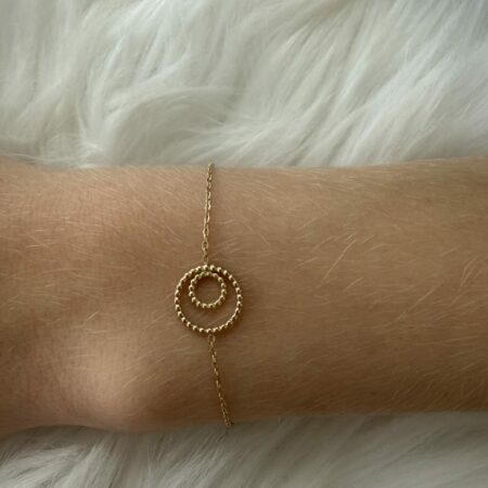Bracelet dorée double cercle Nakupenda