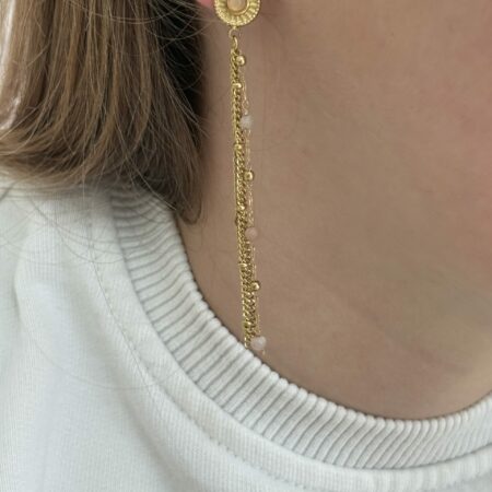 boucles d'oreilles pendantes dorées Nakupenda